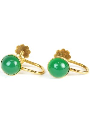 Zlaté náušnice s chrysoprasem