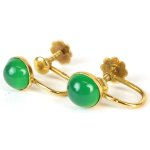 Zlaté náušnice s chrysoprasem
