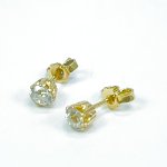 Zlaté náušnice s přírodními diamanty briliantového brusu 0,60 ct