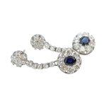 Luxusní visací náušnice s přírodními safíry a brilianty 2,91 ct