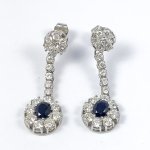 Luxusní visací náušnice s přírodními safíry a brilianty 2,91 ct