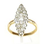 Starožitný zlatý prsten s brilianty 1,55 ct, období Art Deco
