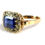 Starožitný zlatý prsten s přírodními diamanty routového výbrusu