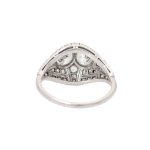 Platinový prsten s brilianty1,45 ct, období Art Deco