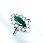 Zlatý prsten s brilianty 1,80 ct a přírodním smaragdem 1,20 ct