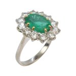 Briliantový prsten se zářivým smaragdem