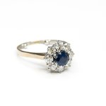 Briliantový prsten s přírodním safírem 1,2 ct
