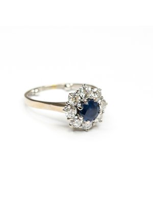 Briliantový prsten s přírodním safírem 1,2 ct