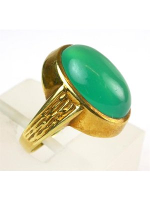 Zlatý prsten s chryzoprasem