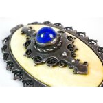 Stříbrná brož s Lapis Lazuli