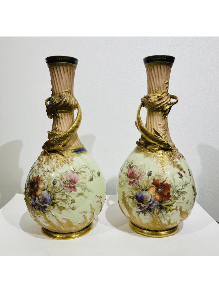 Amphora,R.St.K.,Secesní párové vázy s ruční malbou