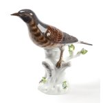 Míšeň, porcelánový pták na větvi, Drozd