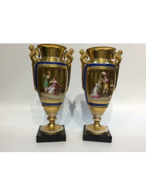 Párové porcelánové vázy,Francie 1820-30
