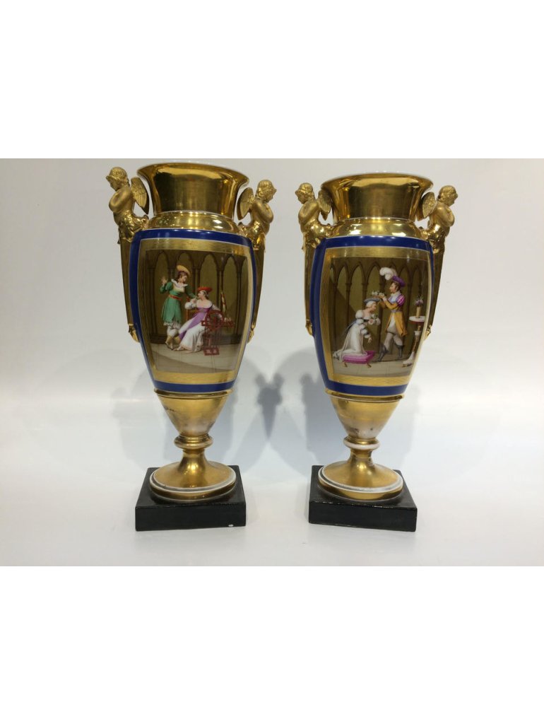 Párové porcelánové vázy,Francie 1820-30