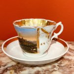 Walbrzych - Tielsch, porcelánový šálek s vedutou města Bielefeld