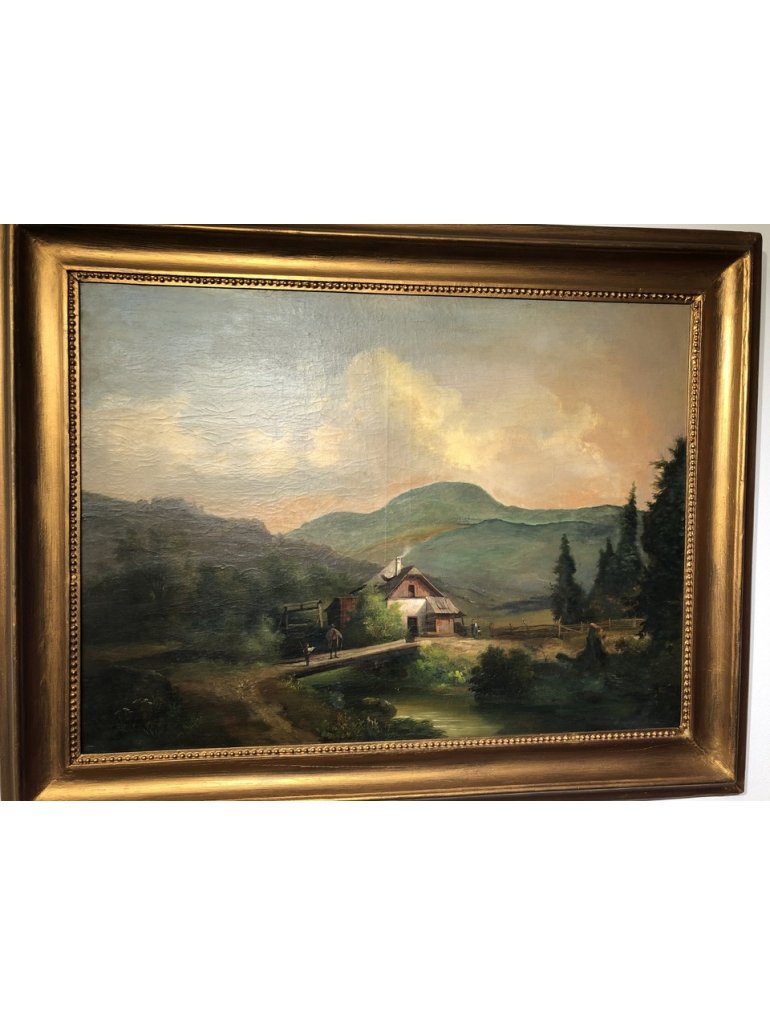 Romantická krajina s figurální stafáží