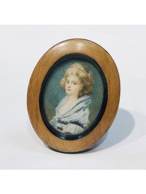 Miniatura, Malba na slonové kosti, Dáma s perlami ve vlasech