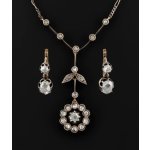 Starožitný náhrdelník a náušnice s diamanty