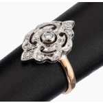 Starožitný zlatý prsten s brilianty