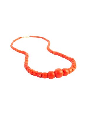 Korálový náhrdelník se zlatým uzávěrem