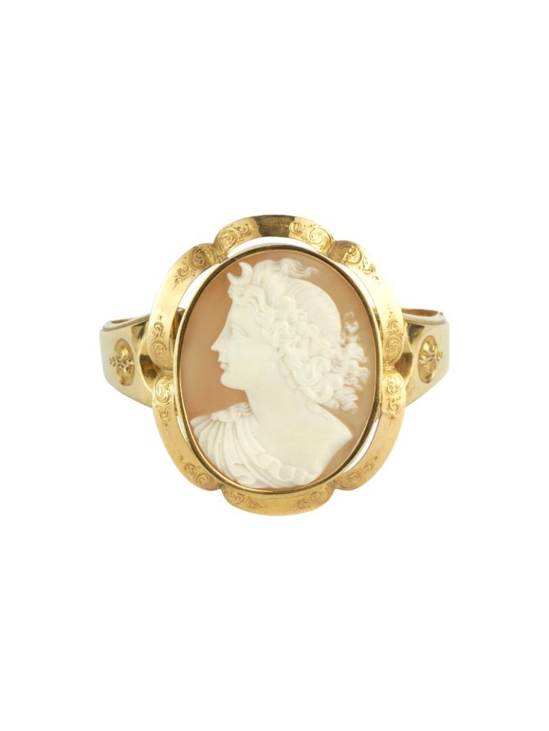 Starožitný zlatý náramek s kamejí