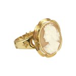 Starožitný zlatý náramek s kamejí