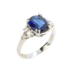 Briliantový prsten se safírem