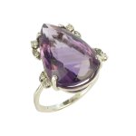 Briliantový prsten s velkým ametystem