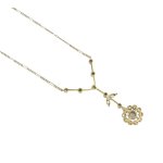 Starožitný náhrdelník a náušnice s diamanty