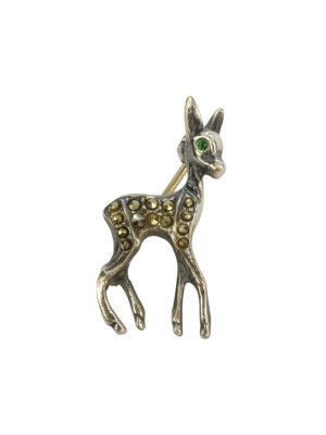 Stříbrná brož s markazity, jelínek