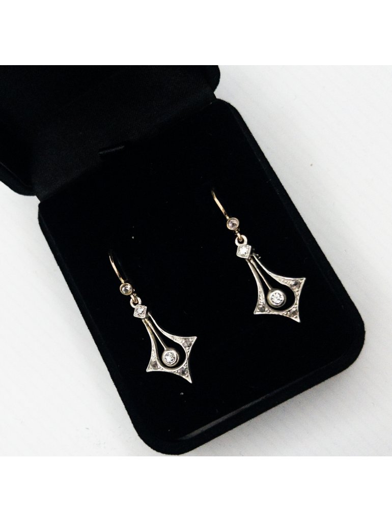 Briliantové secesní náušnice