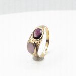 Starožitný zlatý prsten  s opálem a almandinem