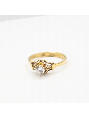 Zlatý prsten se solitérním briliantem 0,25 ct