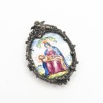 Starožitná miniatura Madony ve stříbrném rámečku