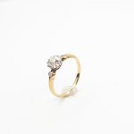 Starožitný zlatý secesní prsten s briliantem 0,85 ct