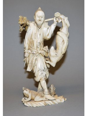 Okimono, Lovec s liškou