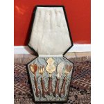 Secesní stříbrné předkládací příbory