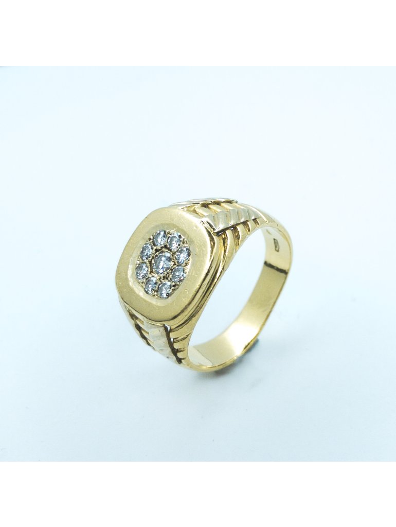 Briliantový zlatý pánský prsten