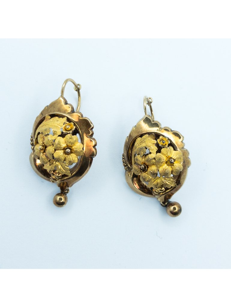 Starožitné zlaté náušnice, Biedermeier