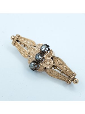 Starožitná zlatá brož bs diamanty