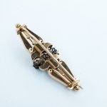 Starožitná zlatá brož bs diamanty